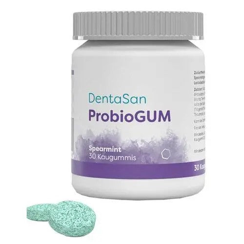 HLH Lactobact 萊德寶 Dentasan Probiogum Spearmint Kaugummi 益生菌口香糖-維持清新好口氣30stks(錠劑) - MunichStars