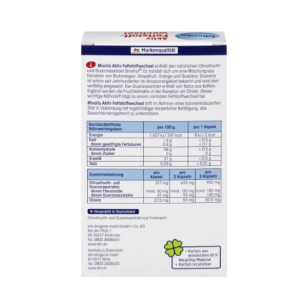 Mivolis Aktiv Fettstoffwechsel Kapseln 45 St., 25 g 活性脂肪代謝膠囊 45 粒 - MunichStars
