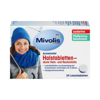 Mivolis Halstabletten – akute Hals- und Rachenhilfe, 24 St Sugar-free mint throat lozenges 24 pcs 