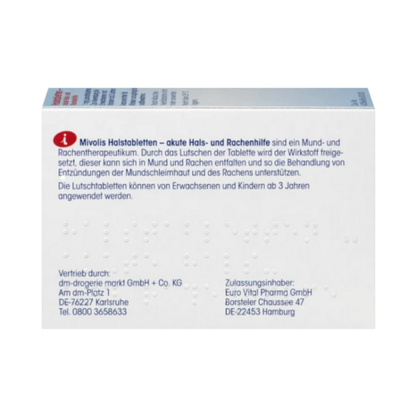 Mivolis Halstabletten – akute Hals- und Rachenhilfe, 24 St Sugar-free mint throat lozenges 24 pcs 