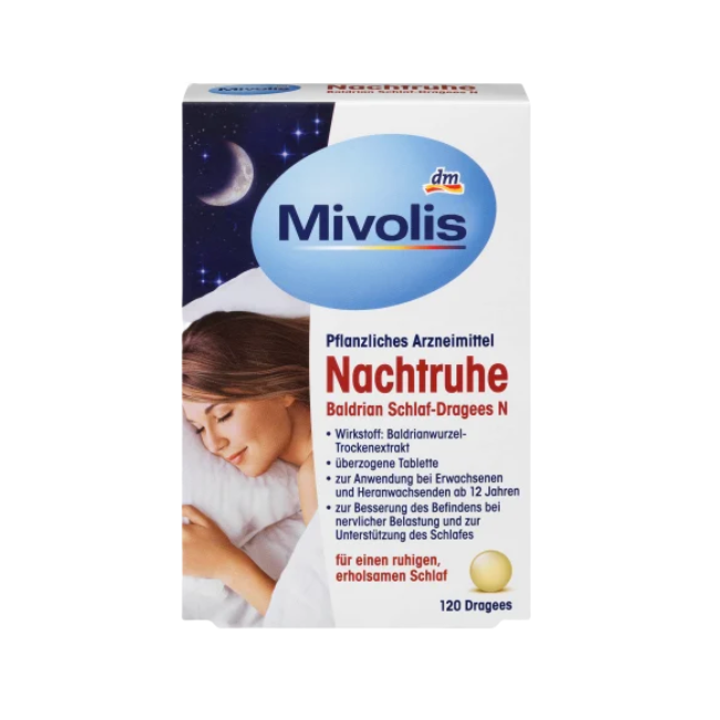 Mivolis Nachtruhe Baldrian-Dragees, 120 St 助眠錠120入 - MunichStars