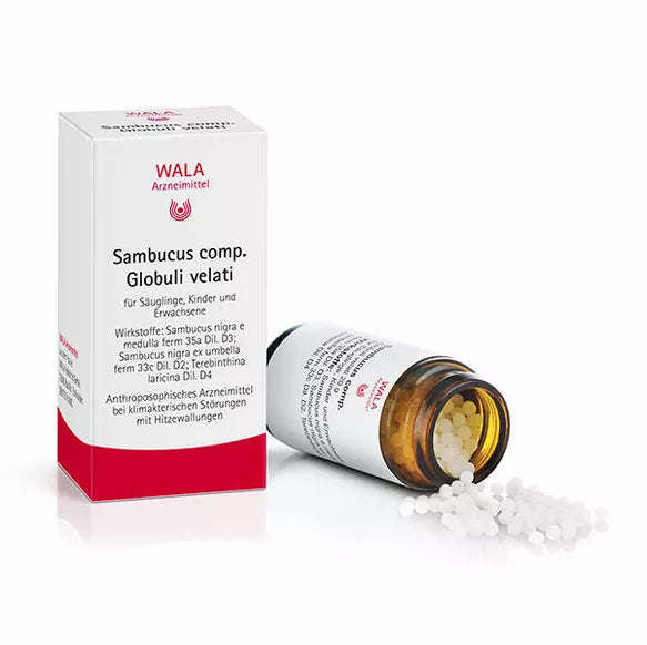 Wala Elderberry Relieves Hot Flashes During Menopause Sambucus comp., Globuli velati 20g