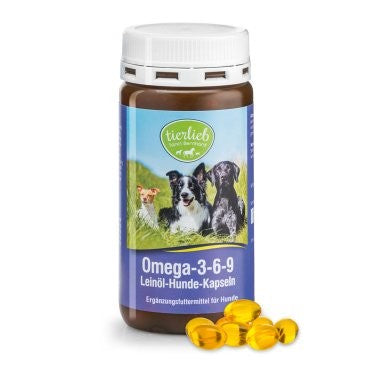 Pet Sanct Bernhard tierlieb Omega-3-6-9 Flaxseed Oil Dog Capsules 180 Count