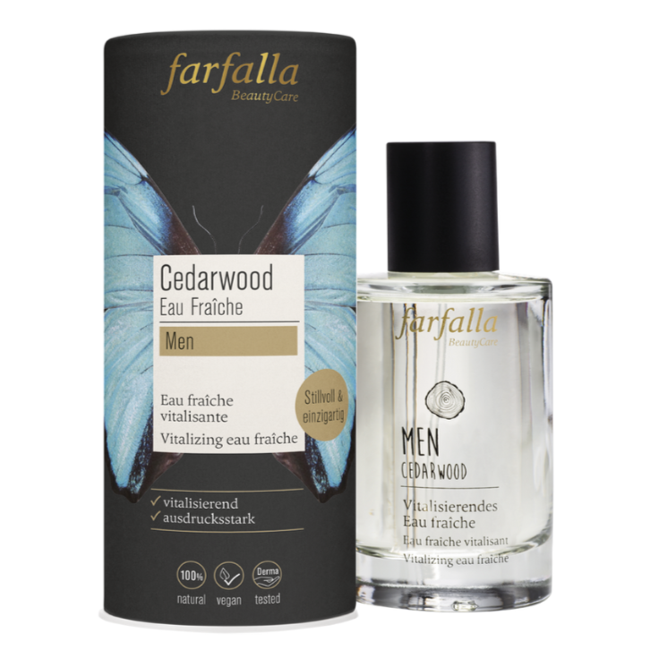 Farfalla 男士雪松木、活力淡香水 men, cedarwood, Vitalisierendes Eau Fraîche 100ml
