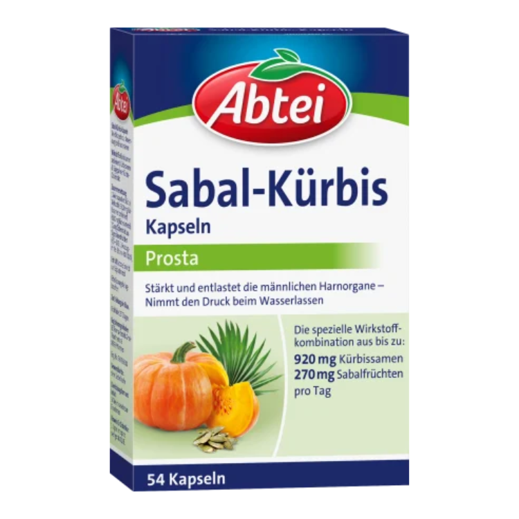 Abtei Pumpkin Seed Bladder and Prostate Capsules Sabal Kürbis Kapseln 54 capsules