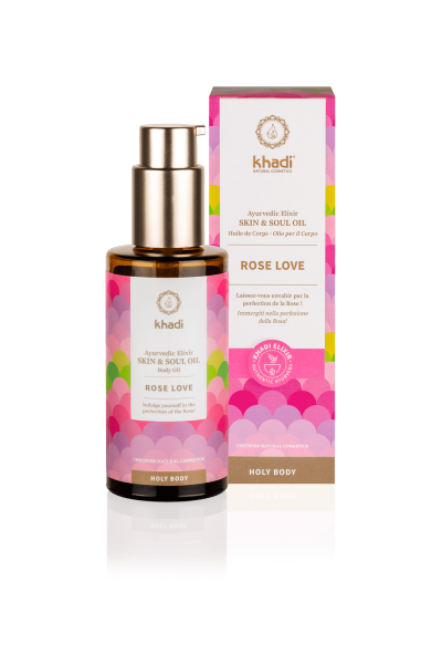 Khadi 玫瑰再生身體油 100 毫升AYURVEDISCHES ELIXIER SKIN & SOUL KÖRPERÖL ROSE LOVE