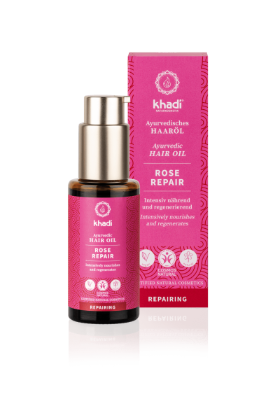 Khadi 受損修護玫瑰護髮油 50 毫升AYURVEDISCHES HAARÖL ROSE REPAIR
