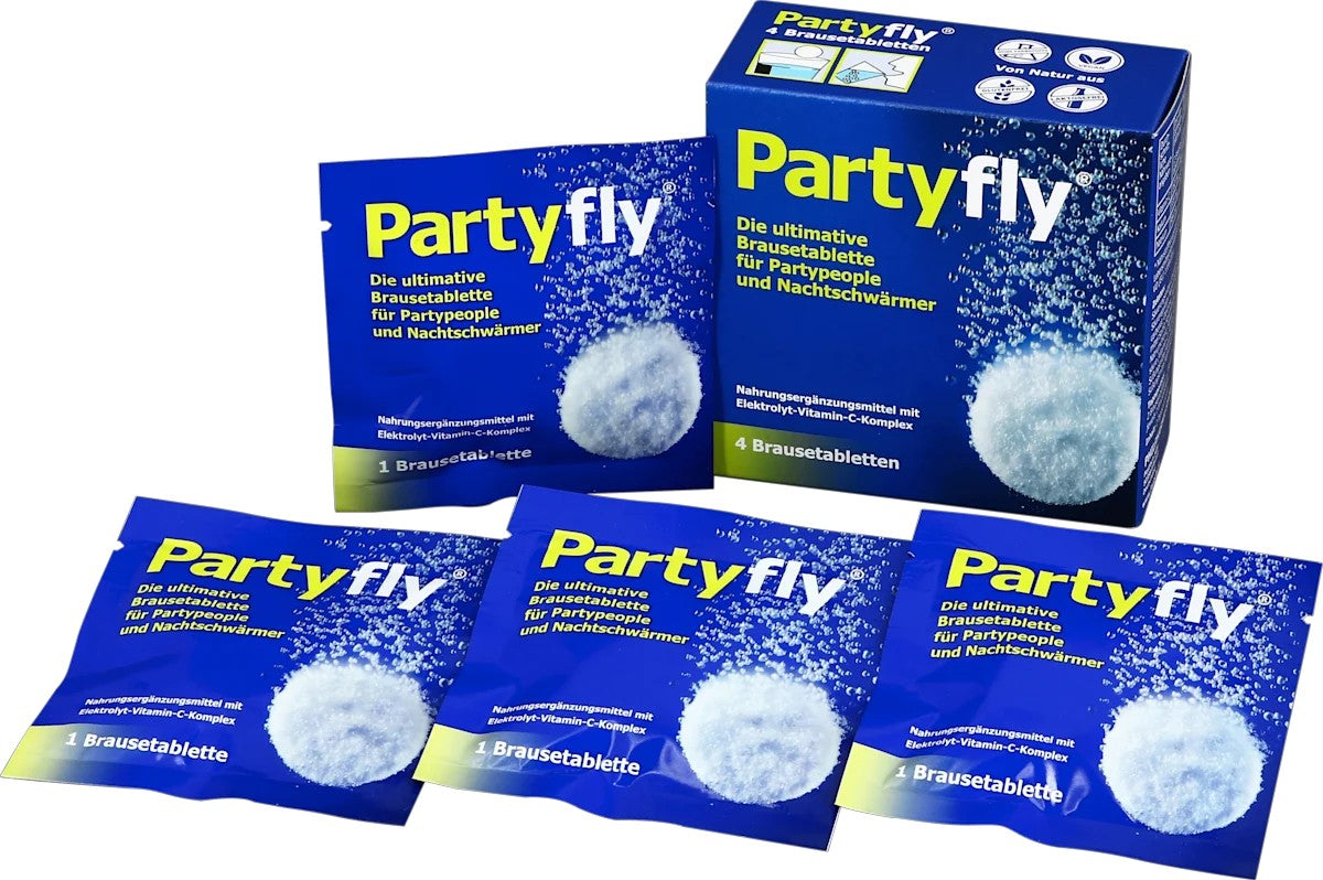 partyfly電解質維生素C複合泡騰片4片裝，26克